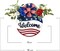 Welcome Sign Wreath 4th of July Wreath Patriotic Wreath for Front Door, 16" Red White and Blue Flower Wooden Sign Wreath for Memorial Day Independence Day Decoration